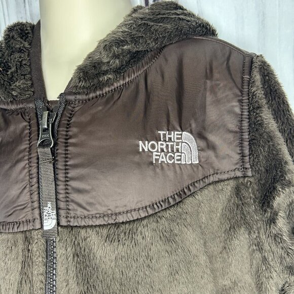 The North Face Denali Jacket Girls Sz S 7-8 Brown Full Zip Fleece Hooded - Picture 4 of 7